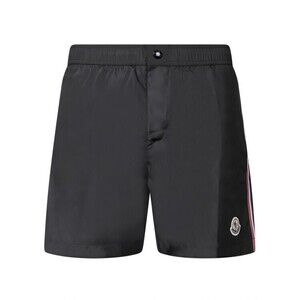 Moncler Black Shorts With Distinctive Side Stripe - NWT